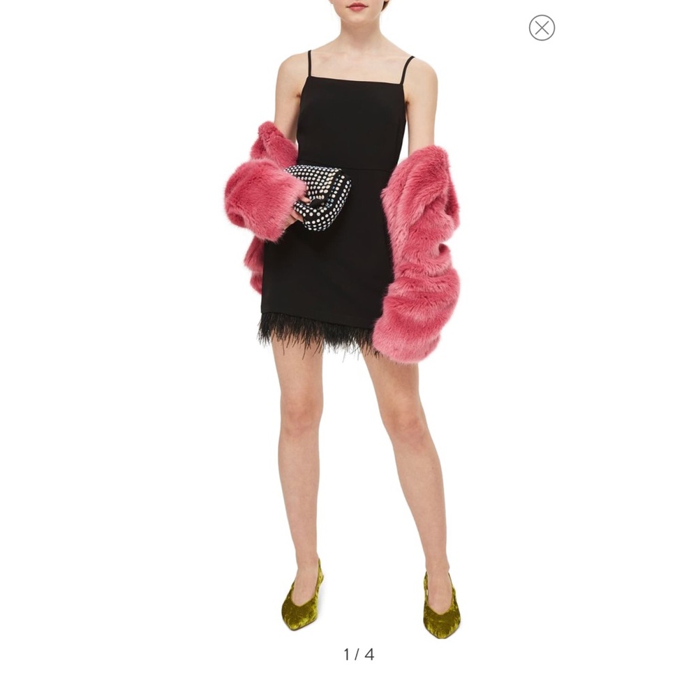 🌻 TOPSHOP Feather Hem Slip Dress 🌻